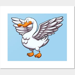 Goose Spreading Wings Posters and Art